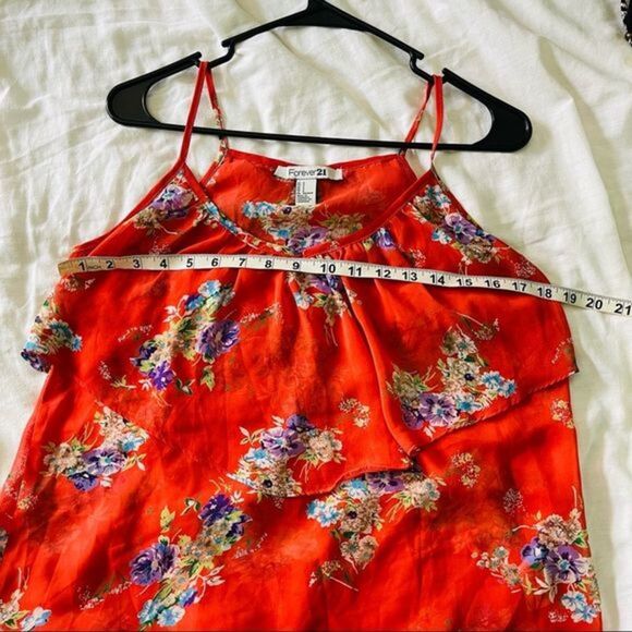Vibrant Floral Flounce Ruffle Tier Cami Blouse - Picture 4 of 4